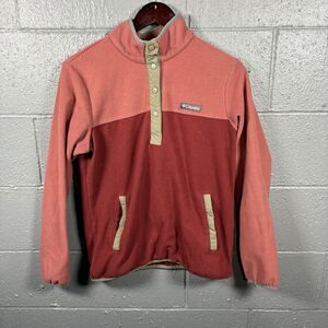 Columbia Fleece Pullover Jacket Men’s M Snap Button Outdoor Hiking